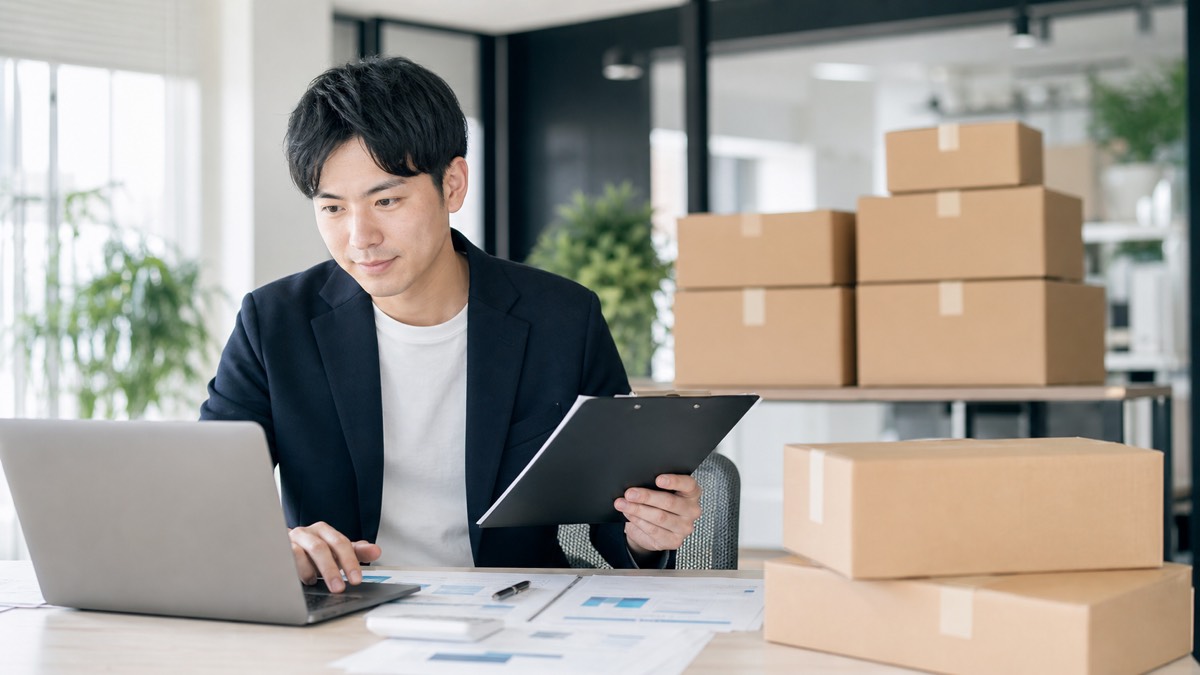 法人向けの受発注業務を整理する担当者のイメージ
