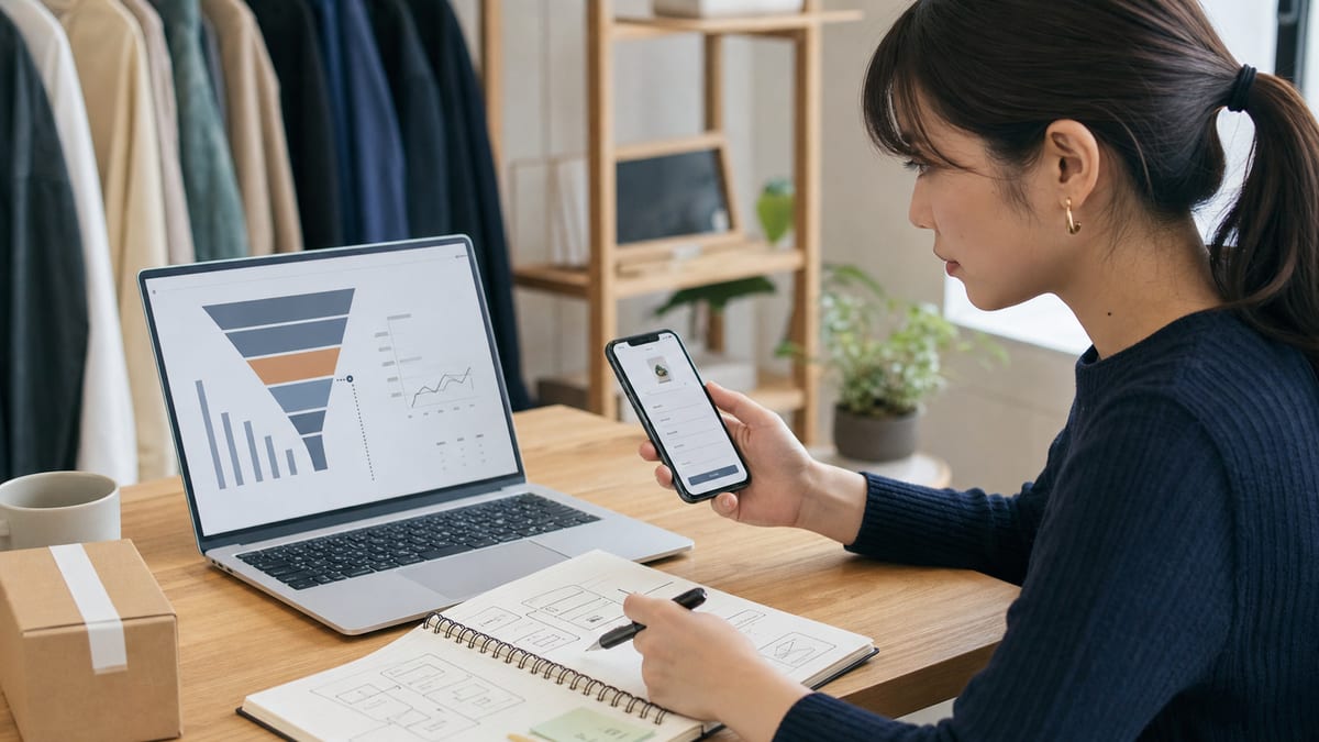 カゴ落ちの離脱要因をAIで特定し自動フォローするイメージ