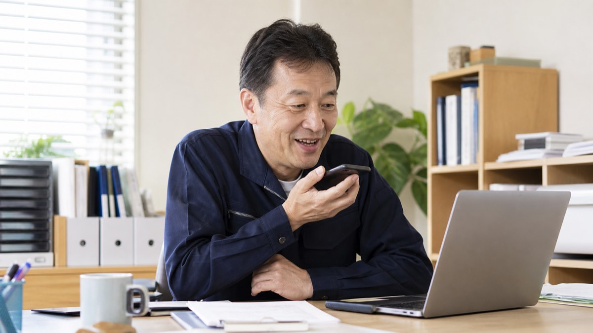 話しかけるだけで事務作業を頼める音声AIのイメージ