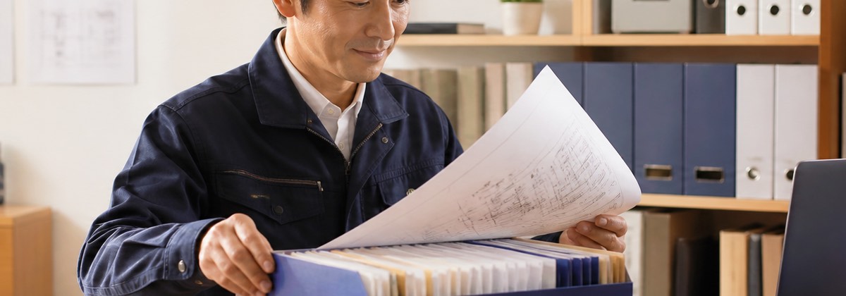 図面や顧客情報などの大事なデータを守る、安心・安全の運用イメージ